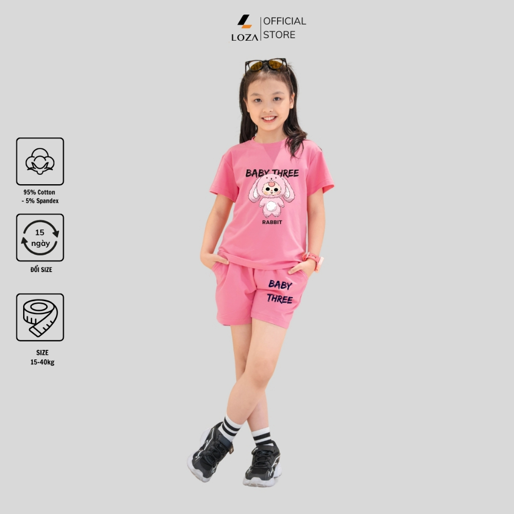 Bộ đồ bé gái in hình 'Baby three V3' - Loza Kids BD010_thumbnail_4