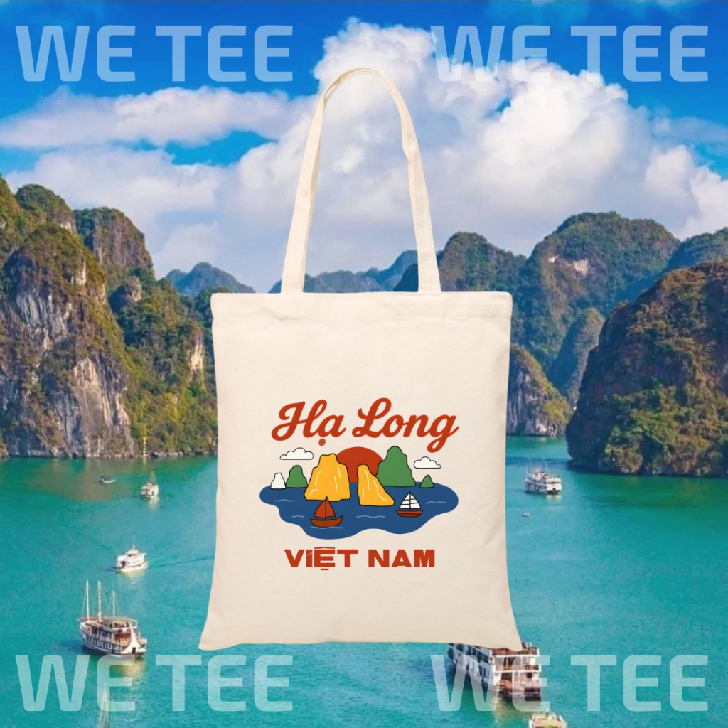 Túi tote vải canvas du lịch Việt Nam có khoá kéo và ngăn phụ, đi chơi du lịch - 𝐖𝐞 𝐓𝐞𝐞 TOTE09_thumbnail_11