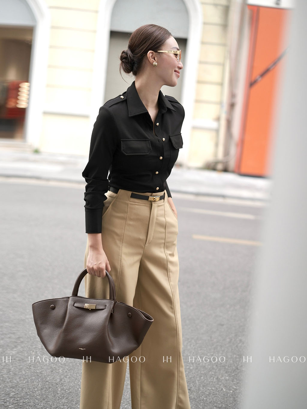 Áo sơ mi ôm tay dài túi ốp HAGOO_thumbnail_5