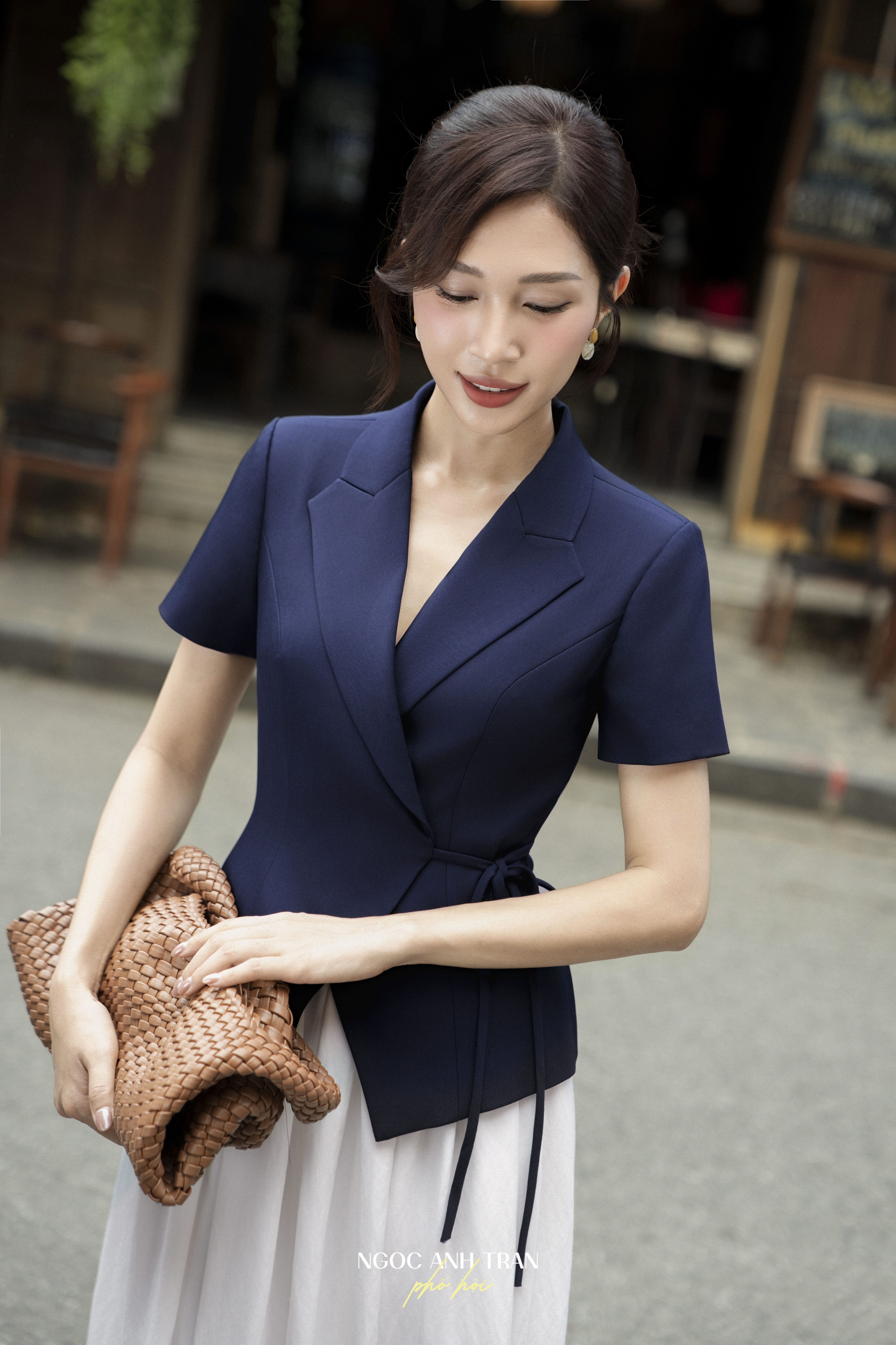 A196 - Áo kiểu Lam Khuê