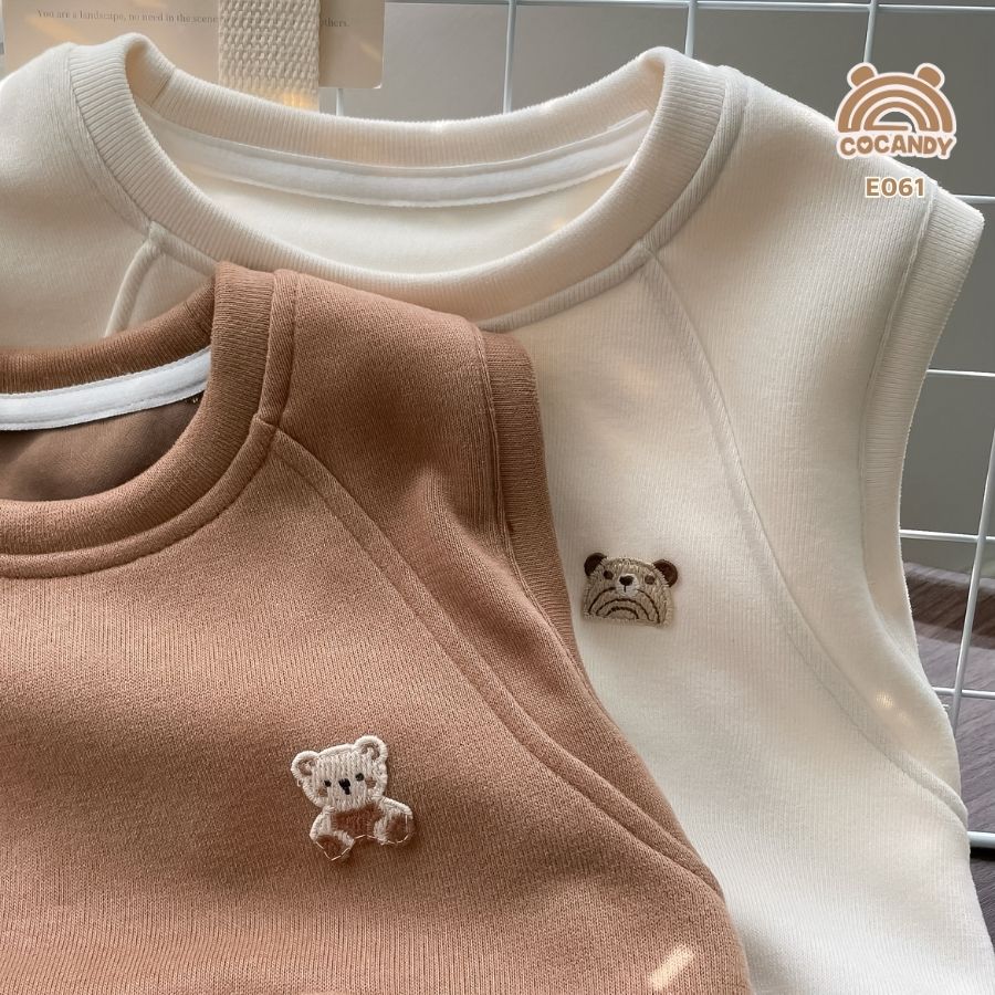 Áo gile nỉ NÂU túi bụng trơn_thumbnail_4