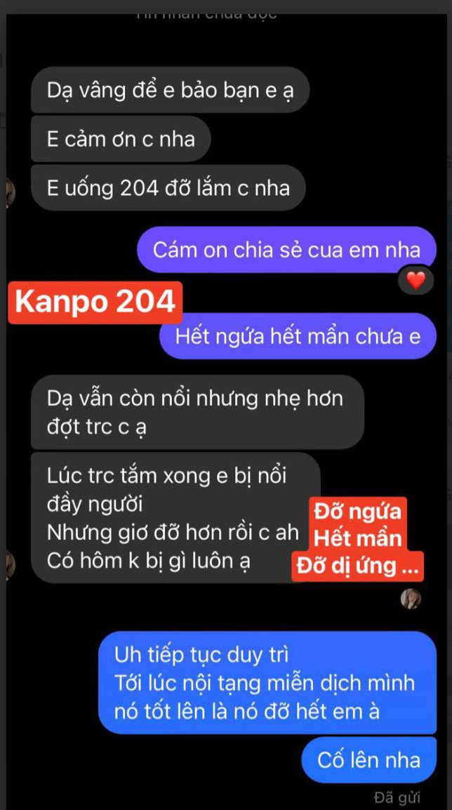 Mề đay giảm rõ, da dịu hơn từng ngày_0