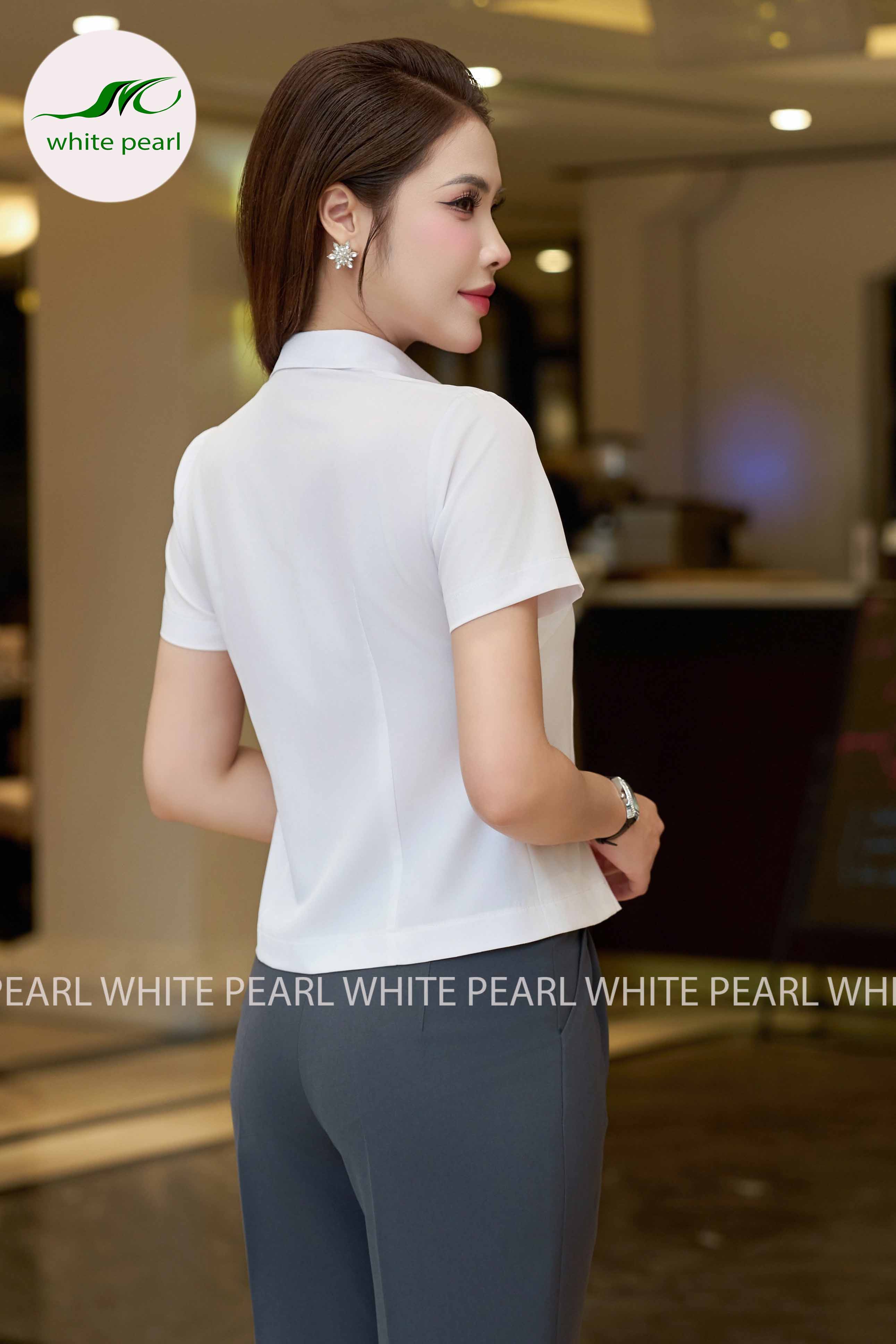 Áo sơ mi cổ đức thời trang công sở nữ cao cấp White Pearl_thumbnail_2