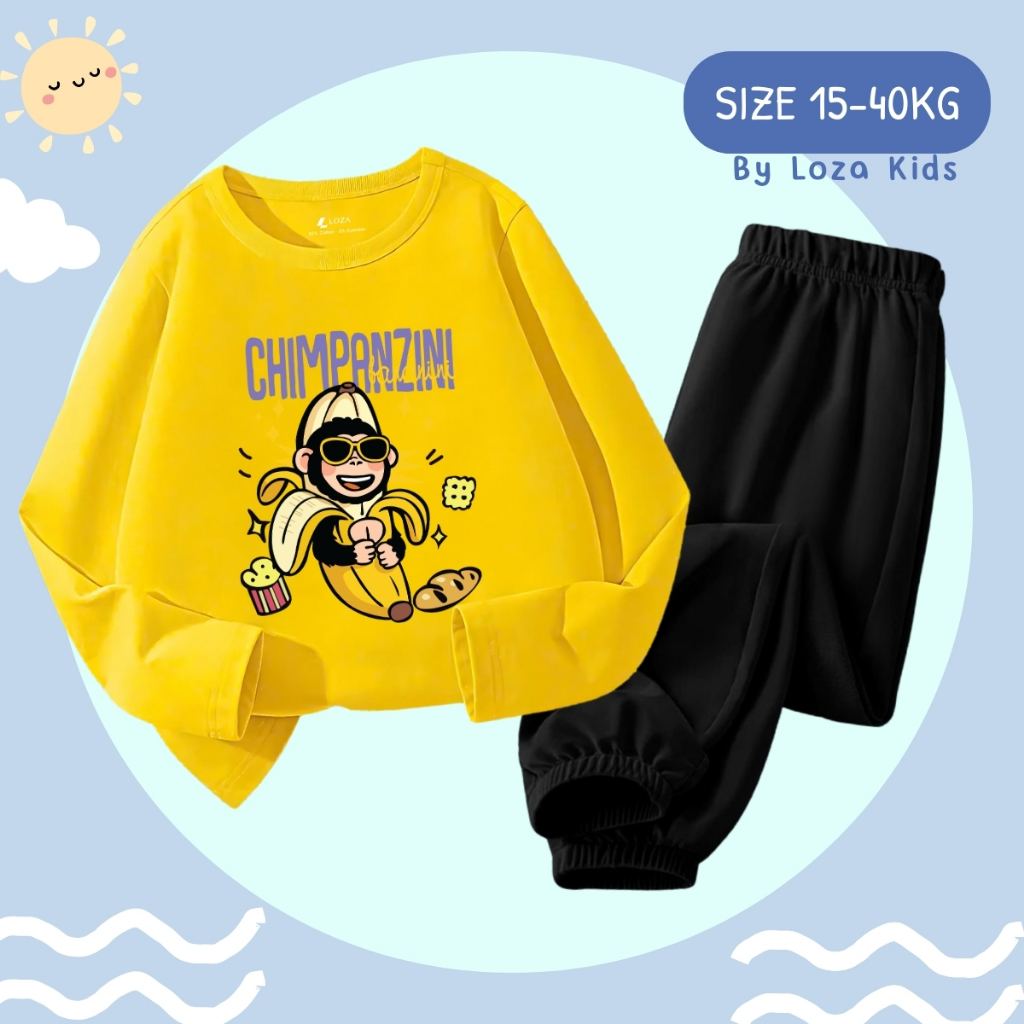 Bộ Thu - Đông bé trai in hình Brainrot Chimpanzini - Loza Kids BW443
