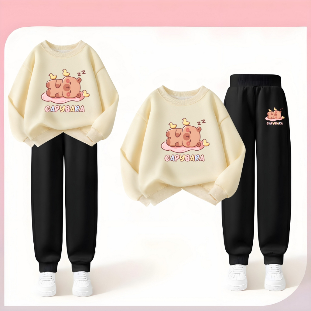 Set bộ nỉ bé gái in hình Capybara nằm ngủ - Loza Kids BI476_thumbnail_1