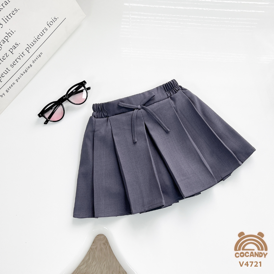 Chân váy GHI ĐẬM xếp ly 1 nơ_thumbnail_2