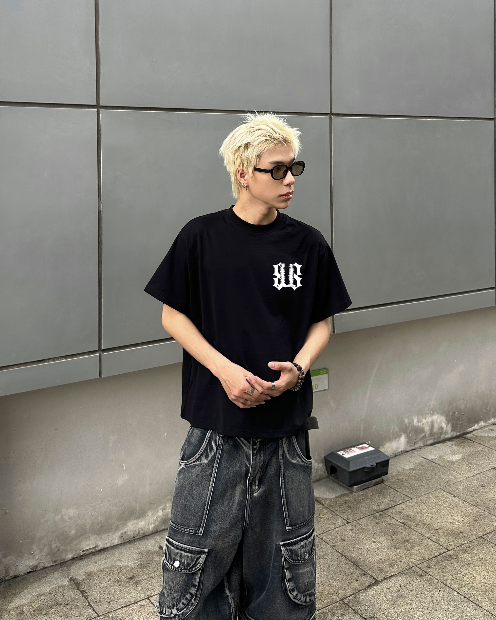 Áo phông boxy 2308 Miucho Club chất vải cotton 2 chiều cao cấp basic unisex in mix_thumbnail_4