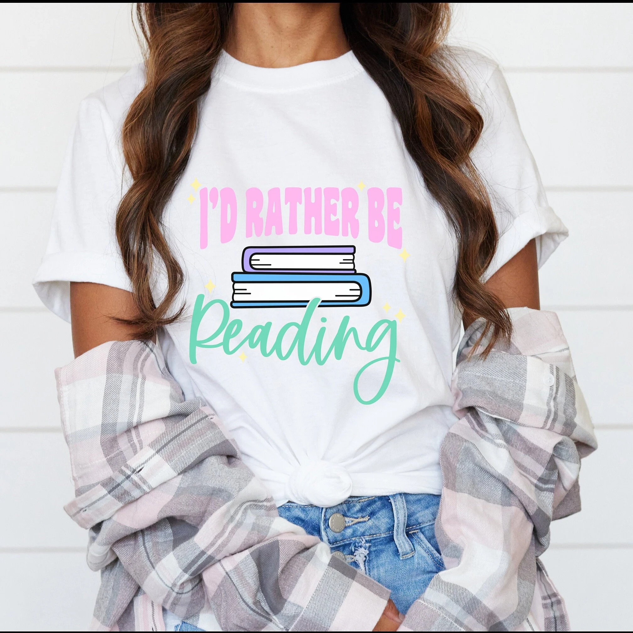 I'd Rather Be Reading Shirt - Funny Book Lover Tee Introvert Gift Bookworm T-Shirt Unisex