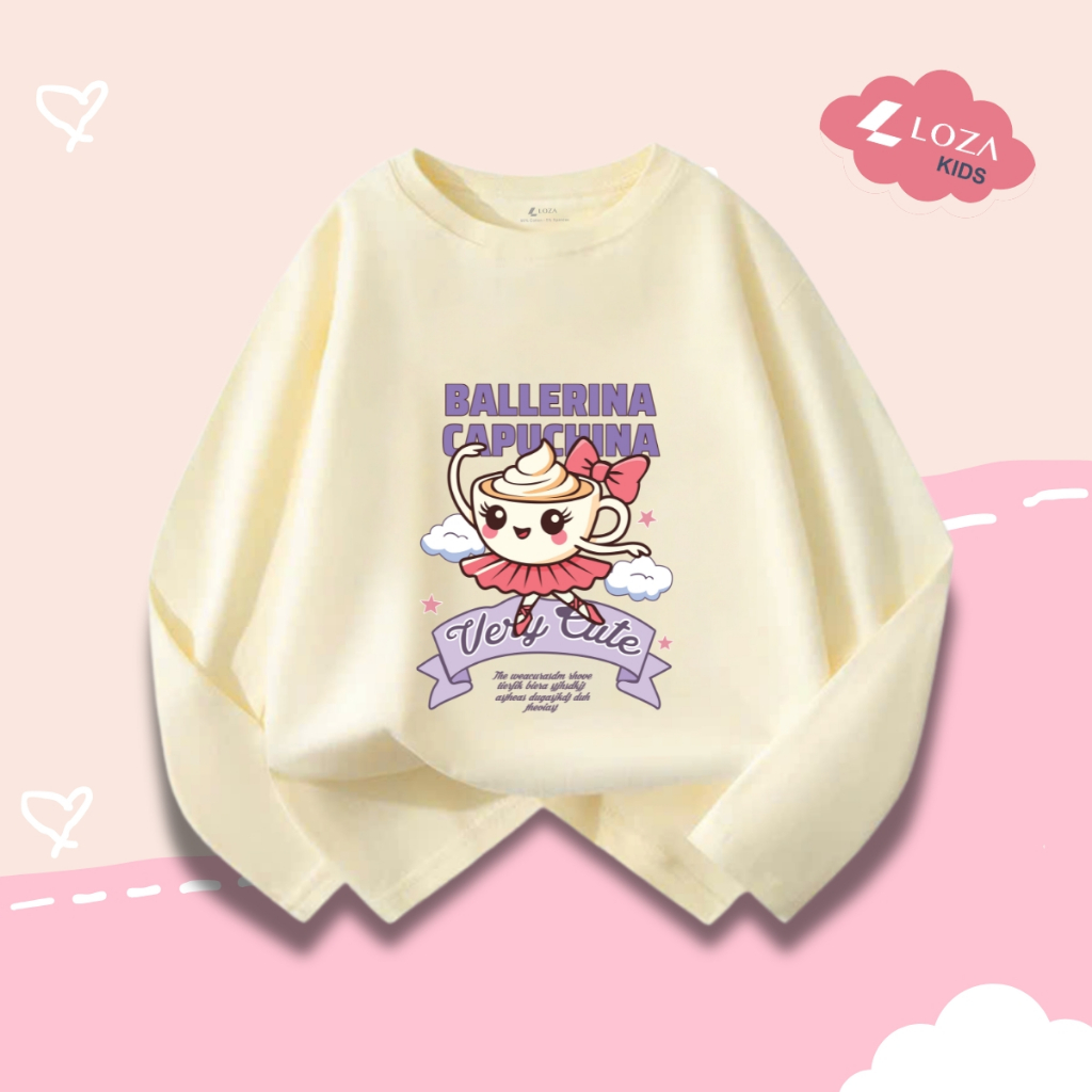 Áo thun dài tay bé gái in hình SAHUR SAHUR, BALLERINA CAPUCHINA - Loza Kids  KT002_thumbnail_6