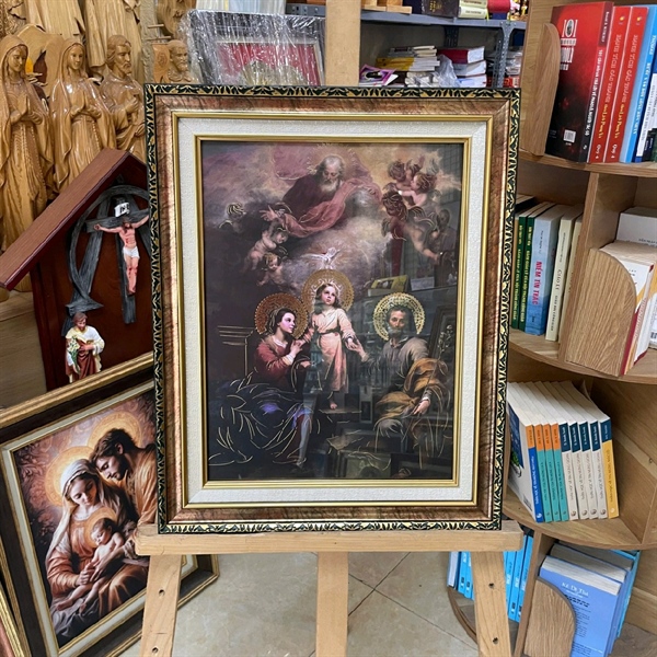 Tranh Gia Đình Thánh Gia cổ 40x50cm giấy Italia cao cấp_thumbnail_2
