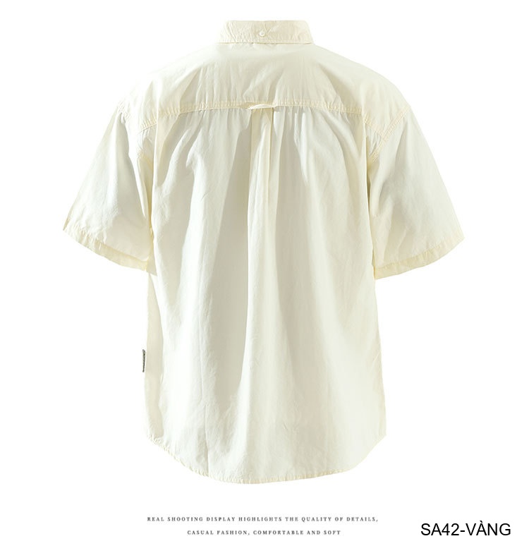 SA42 - Áo sơ mi nam ngắn tay phong cách Nhật, thêu hình hươu cao cổ, chất cotton thoáng mát_thumbnail_16