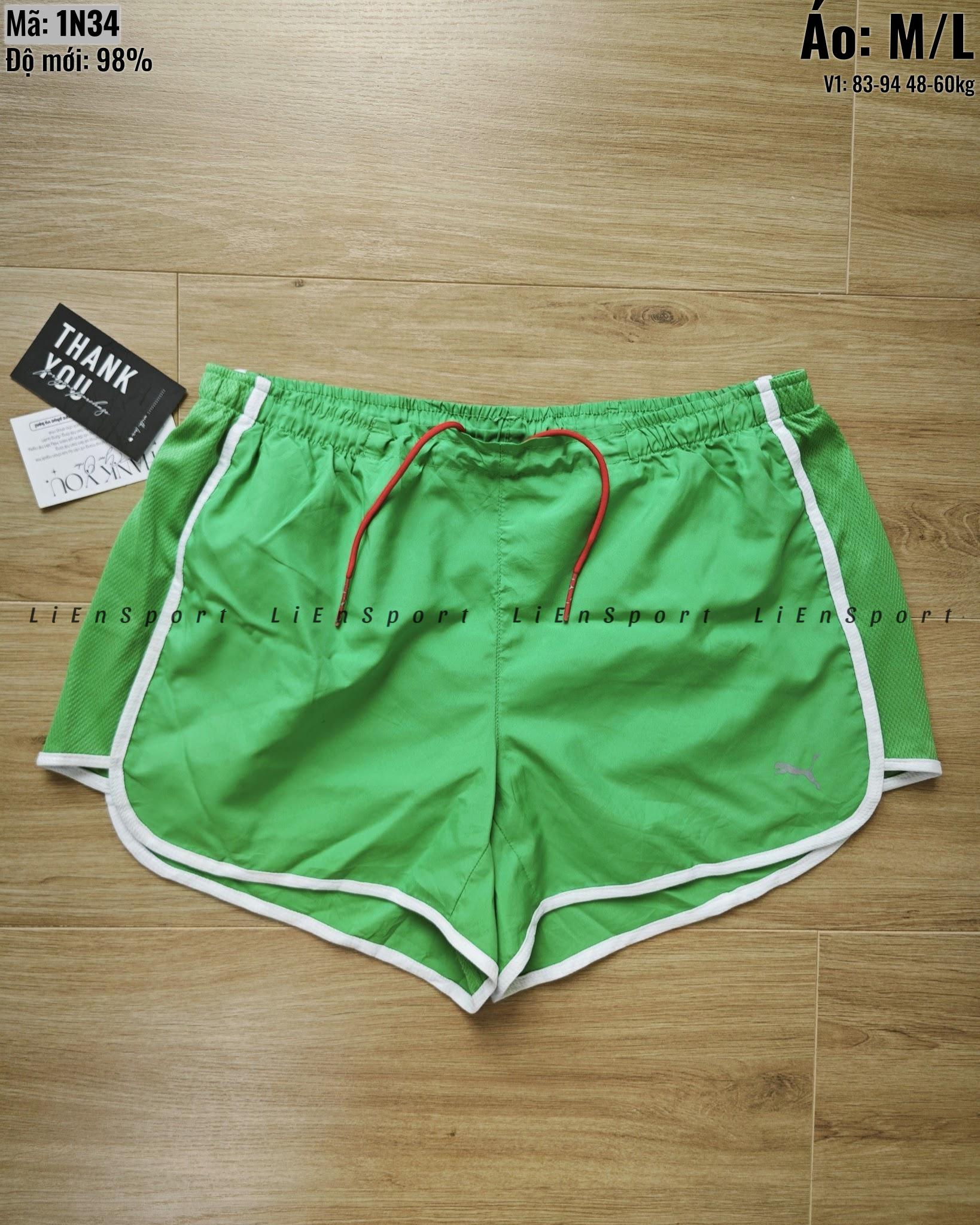 Fila Áo thun thể thao Nữ Size M Xanh lá Auth 2nd Dáng suông thoải mái Vải 1 lớp thoáng mát Che bụng dưới Dài 70cm Phù hợp gym yoga chạy bộ casual Mã:1N34