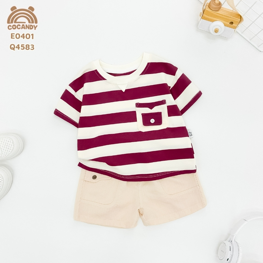 Quần cộc xước BE can túi ốp kiểu 2 bên