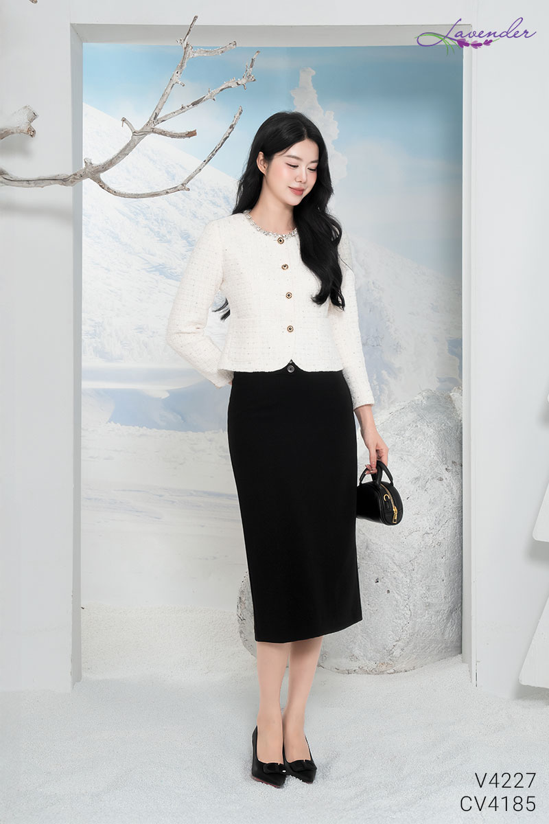 Áo dạ tweed cổ tròn phối viền V4227_thumbnail_8