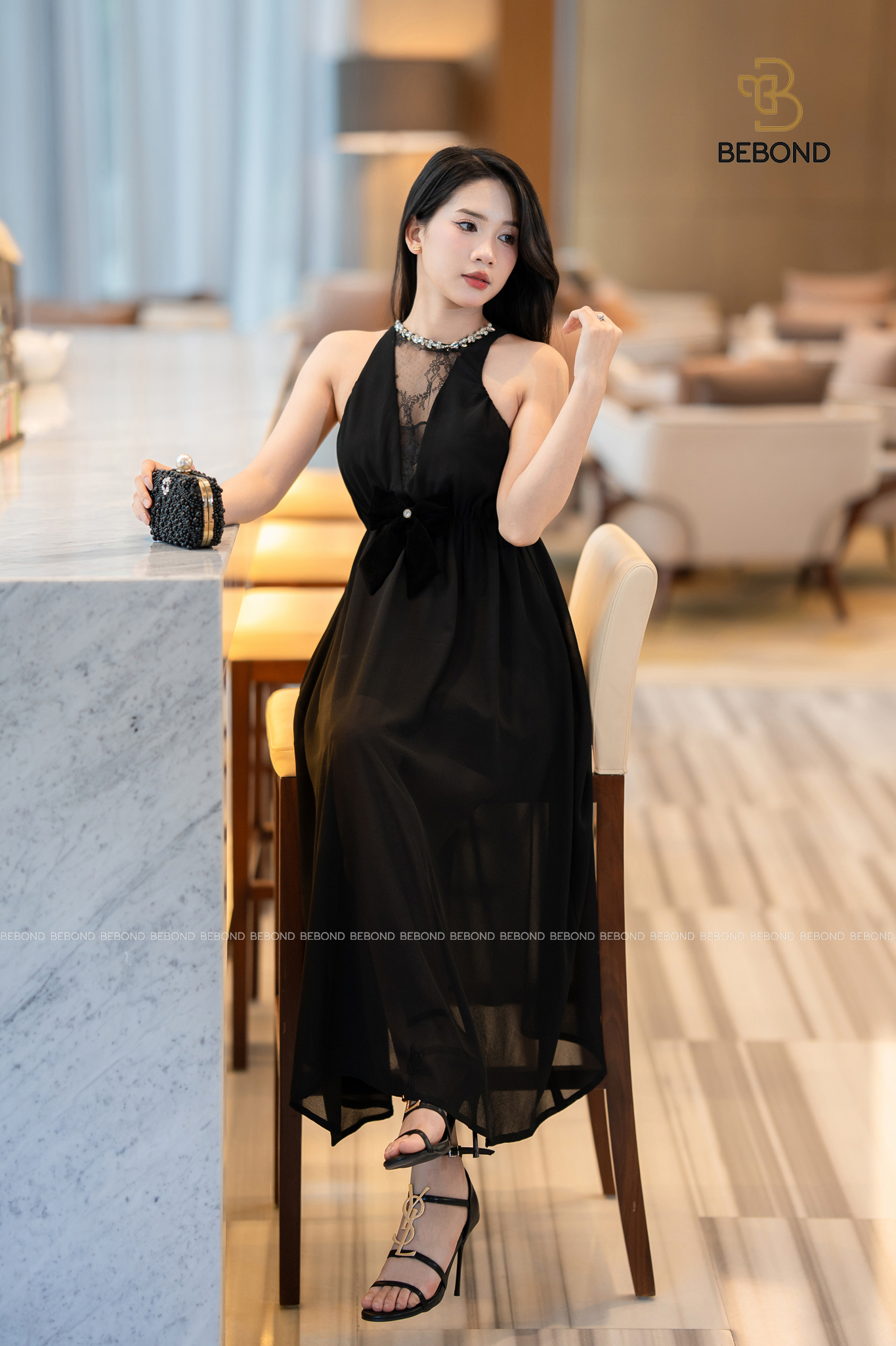 Đầm cổ yếm voan BLACK SWAN màu ĐEN_thumbnail_8