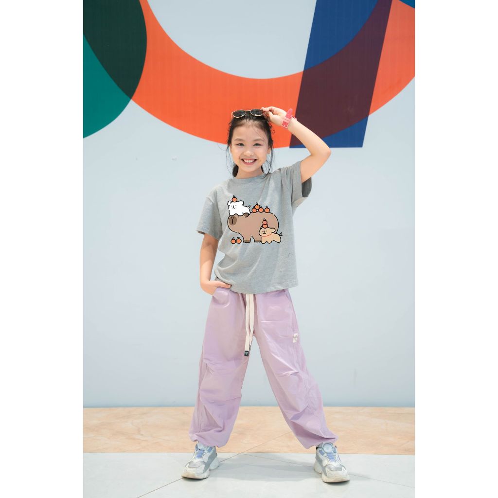 Áo thun capyabara và 2 cún cho bé gái  từ 15-40kg - Áo thun bé gái Loza Kids AT2770_thumbnail_4