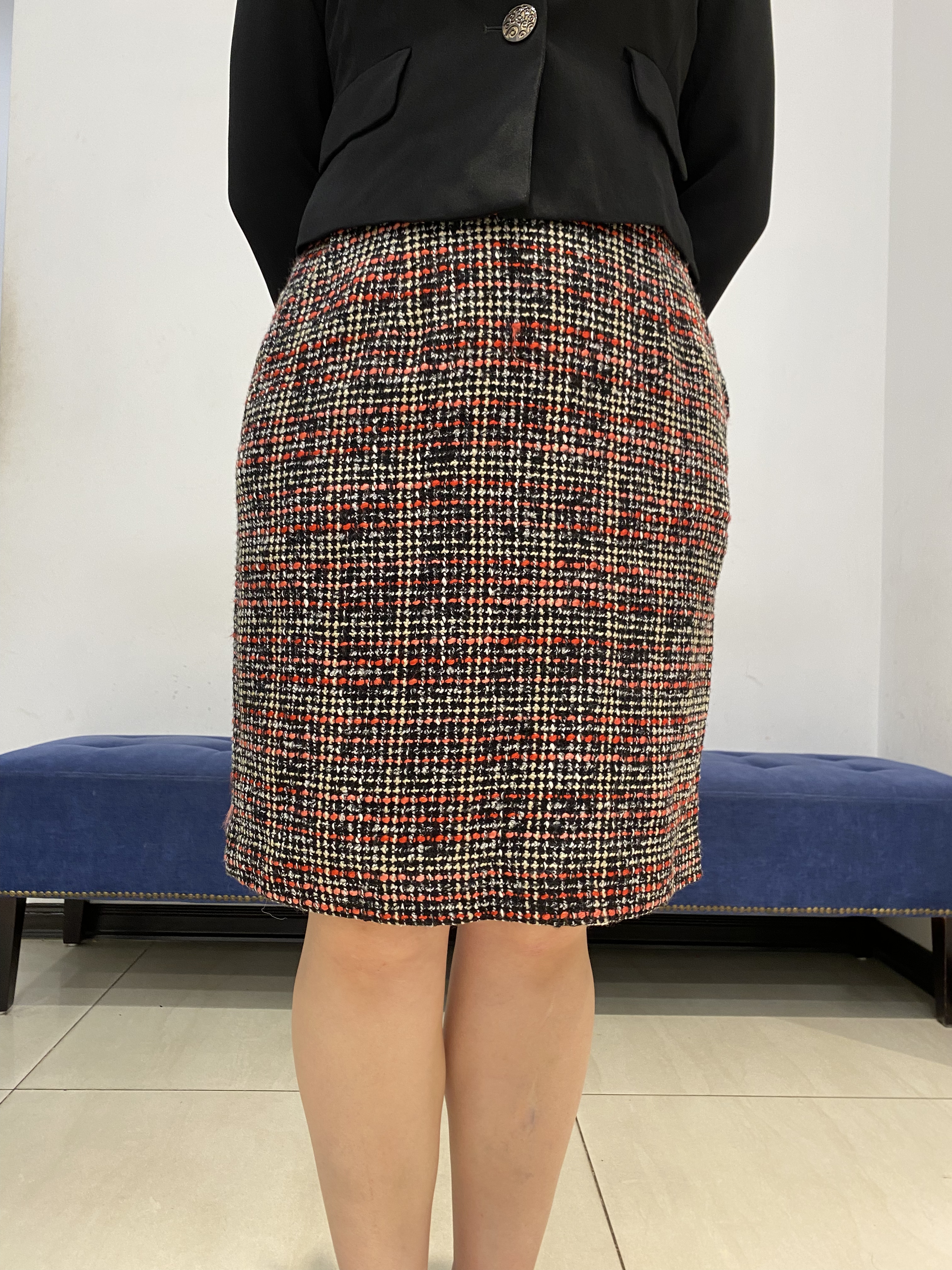 Chân váy Juyp ngắn vải Tweed