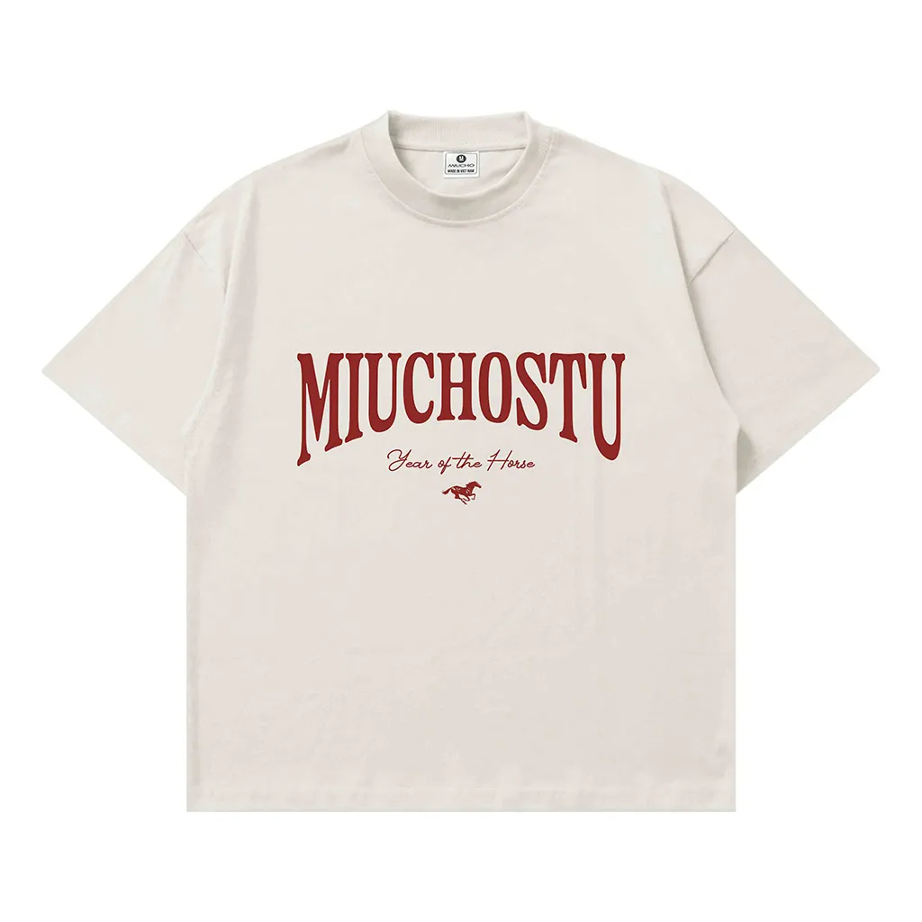 Áo thun boxy Miucho vải dày dặn thoáng mát chuẩn form chữ basic phối hình ngựa in mix 2895_thumbnail_10