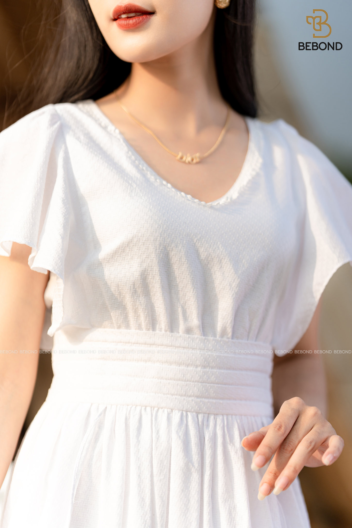 ĐẦM MAXIM TRẮNG CỔ TIM TAY BÈO- LILYBELLE DRESS_thumbnail_2