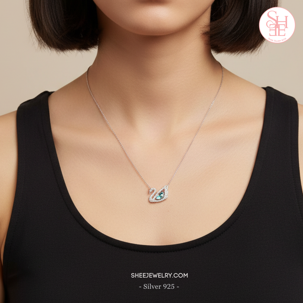 Dây chuyền bạc nữ Shee Jewelry 925 hình thiên nga trắng đính đá cao cấp – tôn da, quà tặng ý nghĩa_thumbnail_4