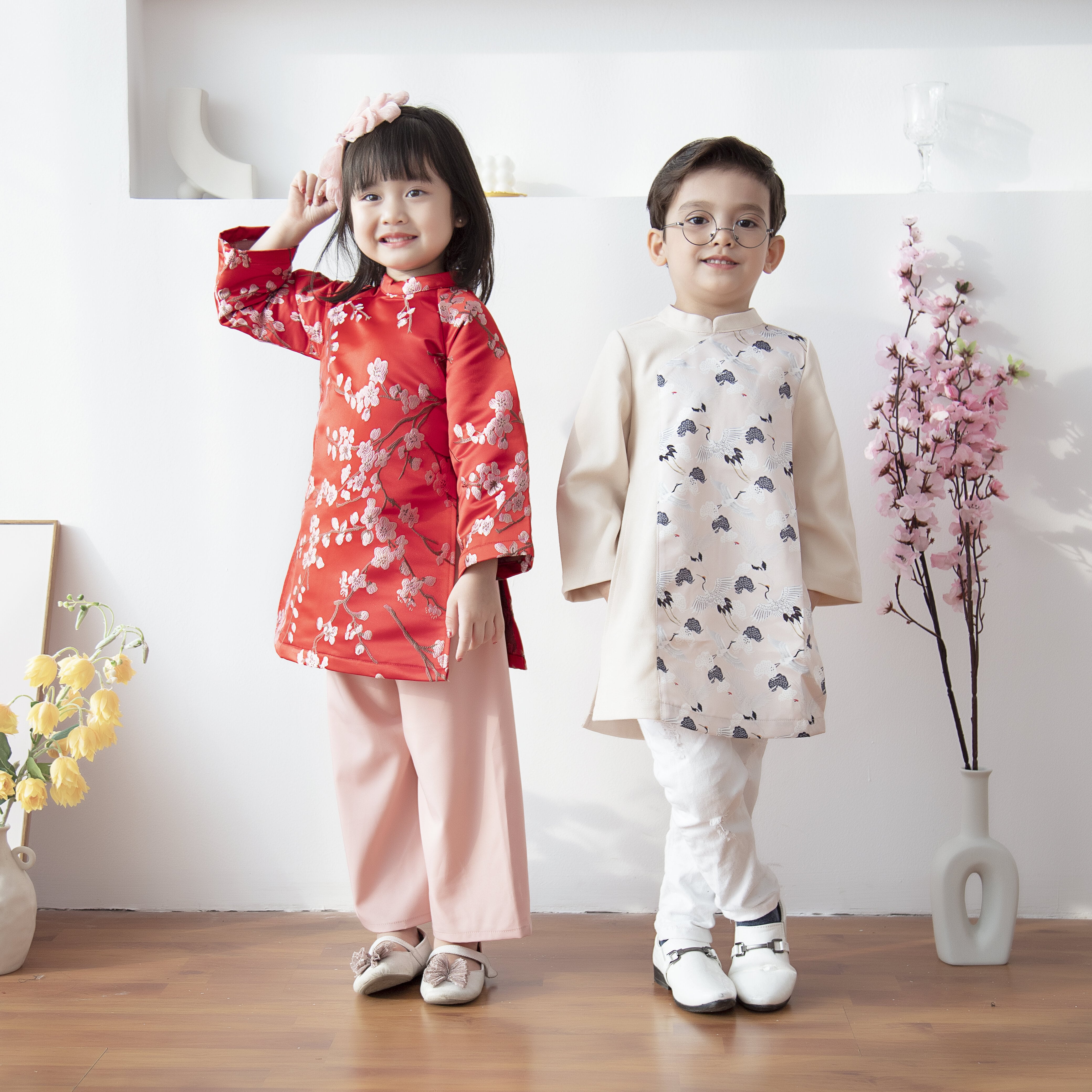 Set áo dài gấm hoa đào_thumbnail_2