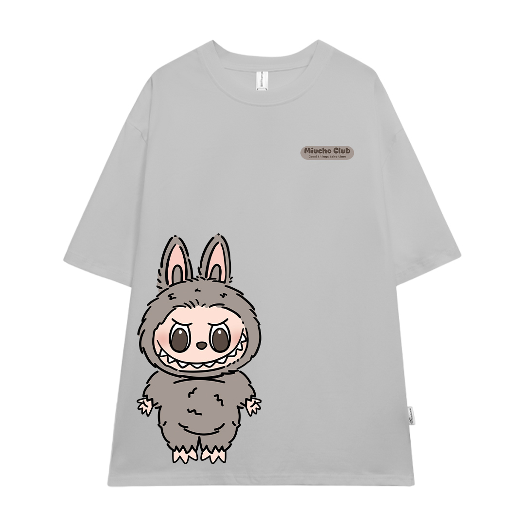 Áo thun labubu form rộng nhiều màu ATD1468 Miucho vải cotton cổ tròn in mix_thumbnail_7