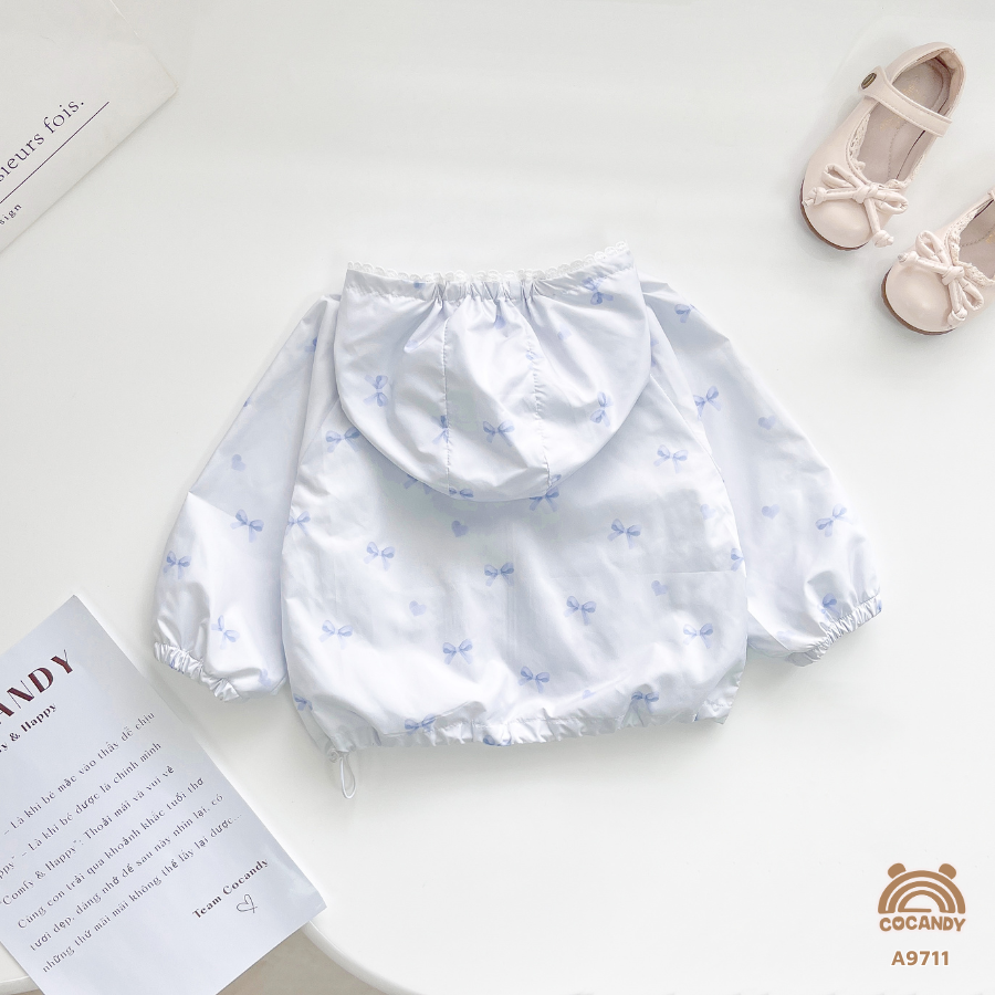 Áo khoác gió XANH họa tiết nơ phối ren_thumbnail_2