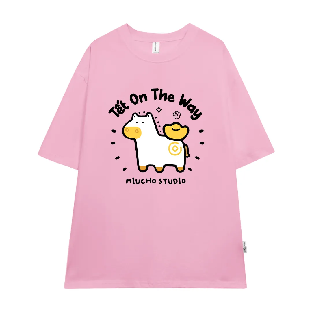 Áo thun form rộng unisex Miucho vải thoáng mát thấm hút tốt Tết On The Way 2888_thumbnail_13