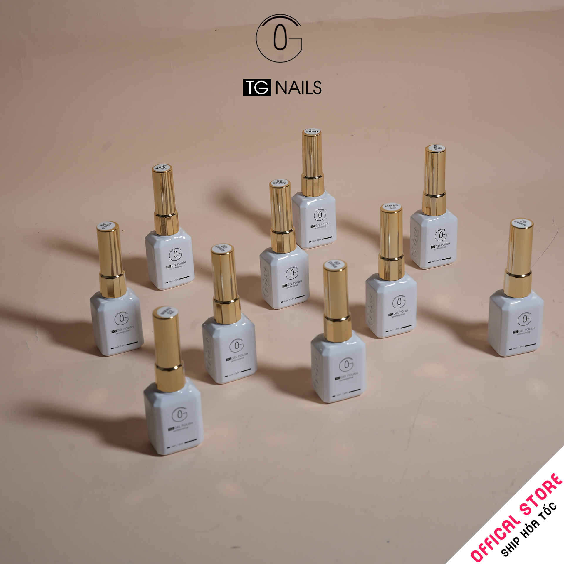 Sơn móng gel TG. Dung tích: 15ml/ lọ. Nhãn hàng TG nail - Com Bo 10 màu MMAS - CB1002_thumbnail_9