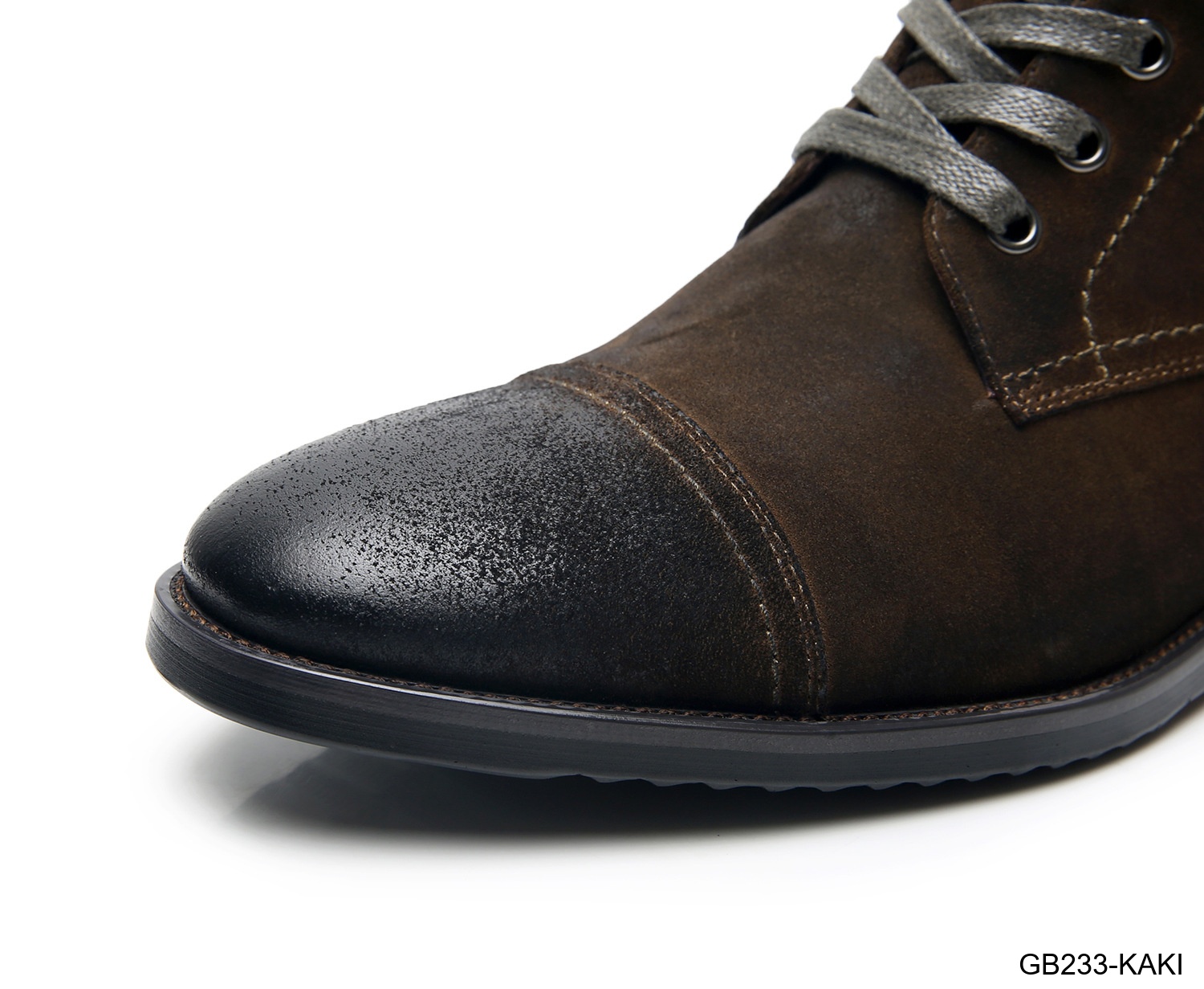 GB233 - Giày Boots Martin Nam Da Bò Phong Cách Anh, Đế Cao Su Chống Trượt, Màu Đen Kaki_thumbnail_25