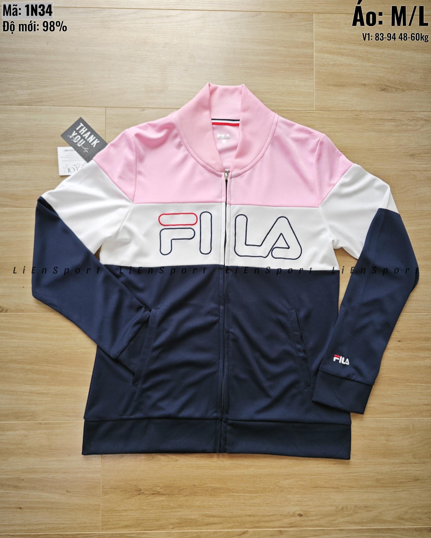 Fila Áo thun thể thao Nữ Size M Xanh lá Auth 2nd Dáng suông thoải mái Vải 1 lớp thoáng mát Che bụng dưới Dài 70cm Phù hợp gym yoga chạy bộ casual Mã:1N34