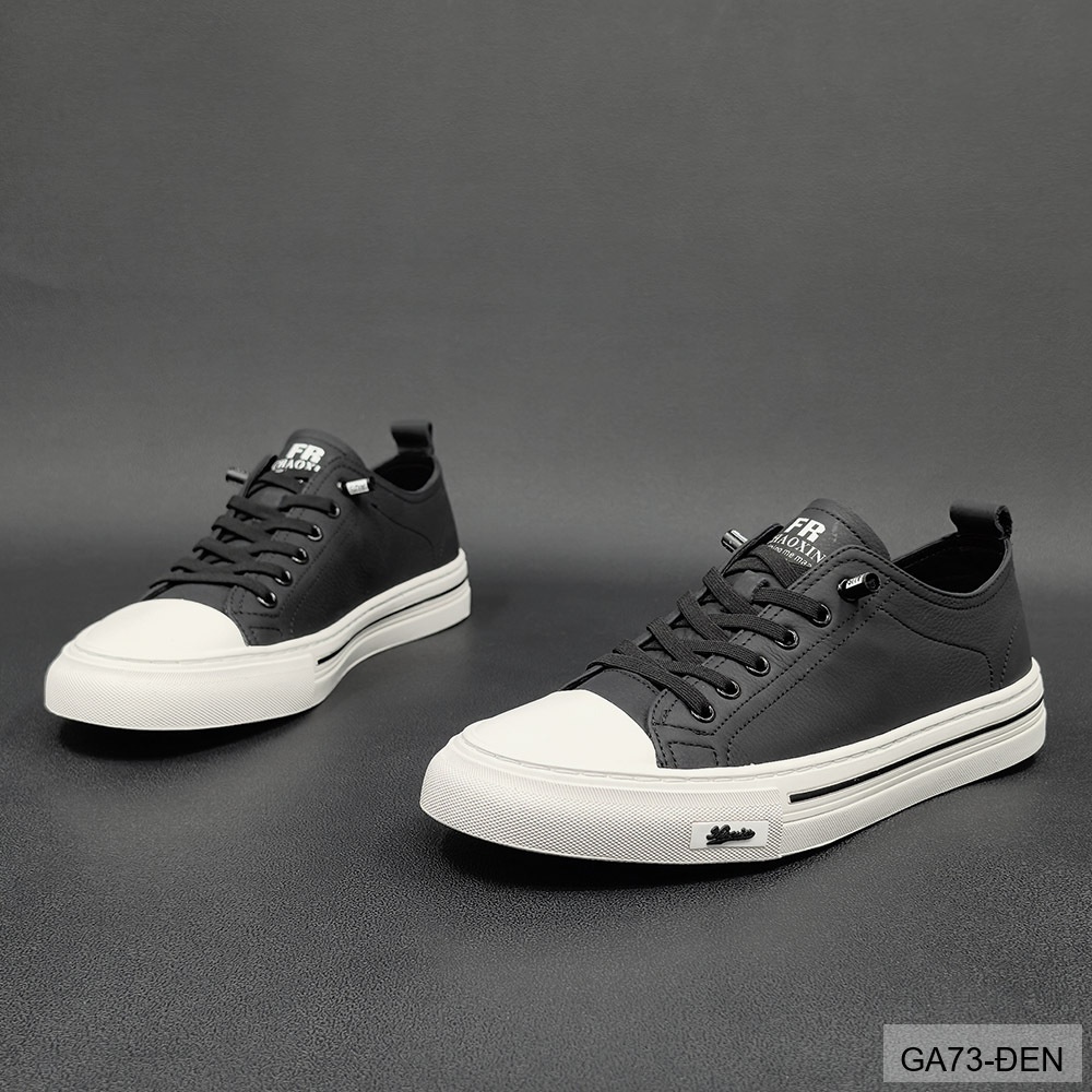 GA73 - Giày Sneaker Nam Da Bò Phong Cách Hàn, Đế Cao Su Thoáng Khí, Màu Trắng Đen_thumbnail_17