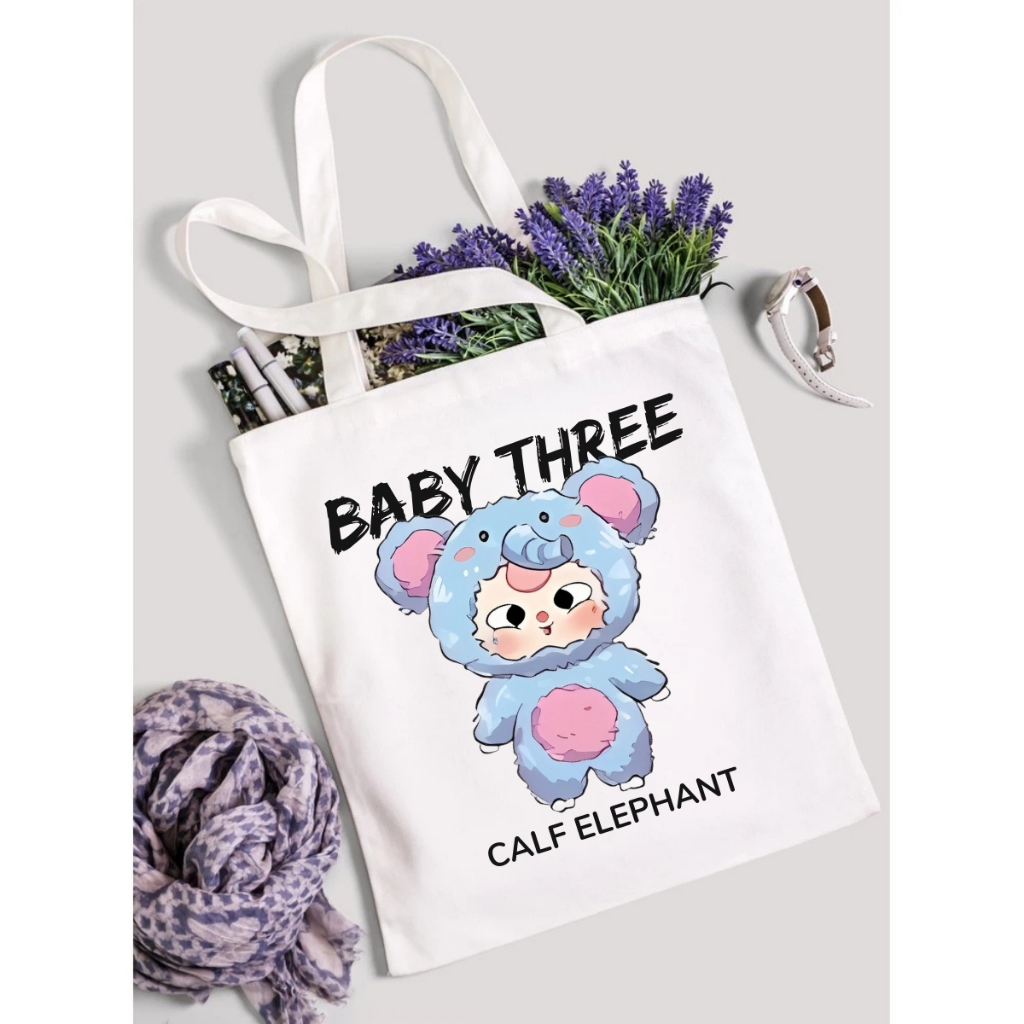 Túi tote Baby Three V3 - Túi Baby Three canvas 33x37cm có túi phụ đựng vừa A4, laptop - LOZA TOTE16_thumbnail_1