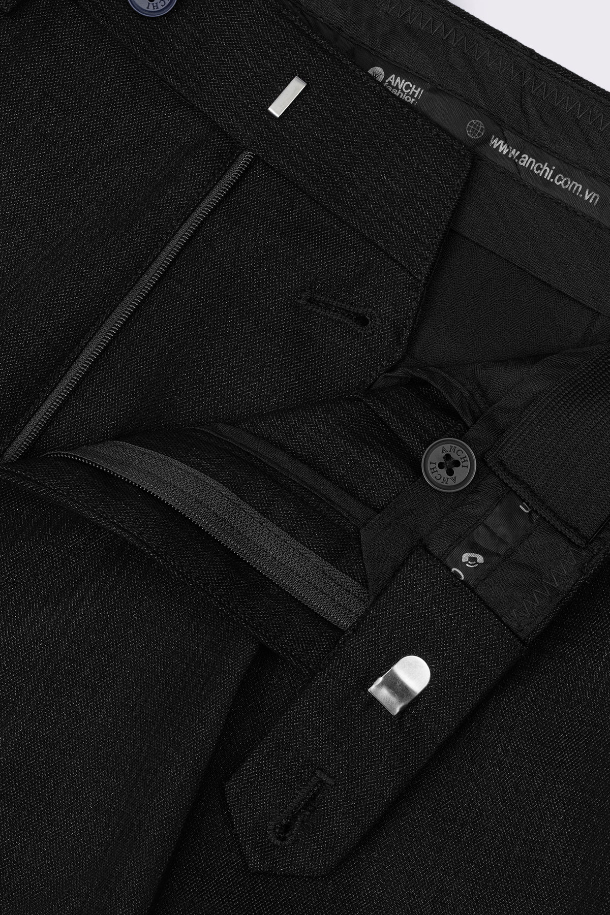 Quần Âu 1 Li Cạp Chun Ẩn Nam Trung Niên ANCHI Chất Liệu Cotton Viscose Cao Cấp Màu Đen_thumbnail_8