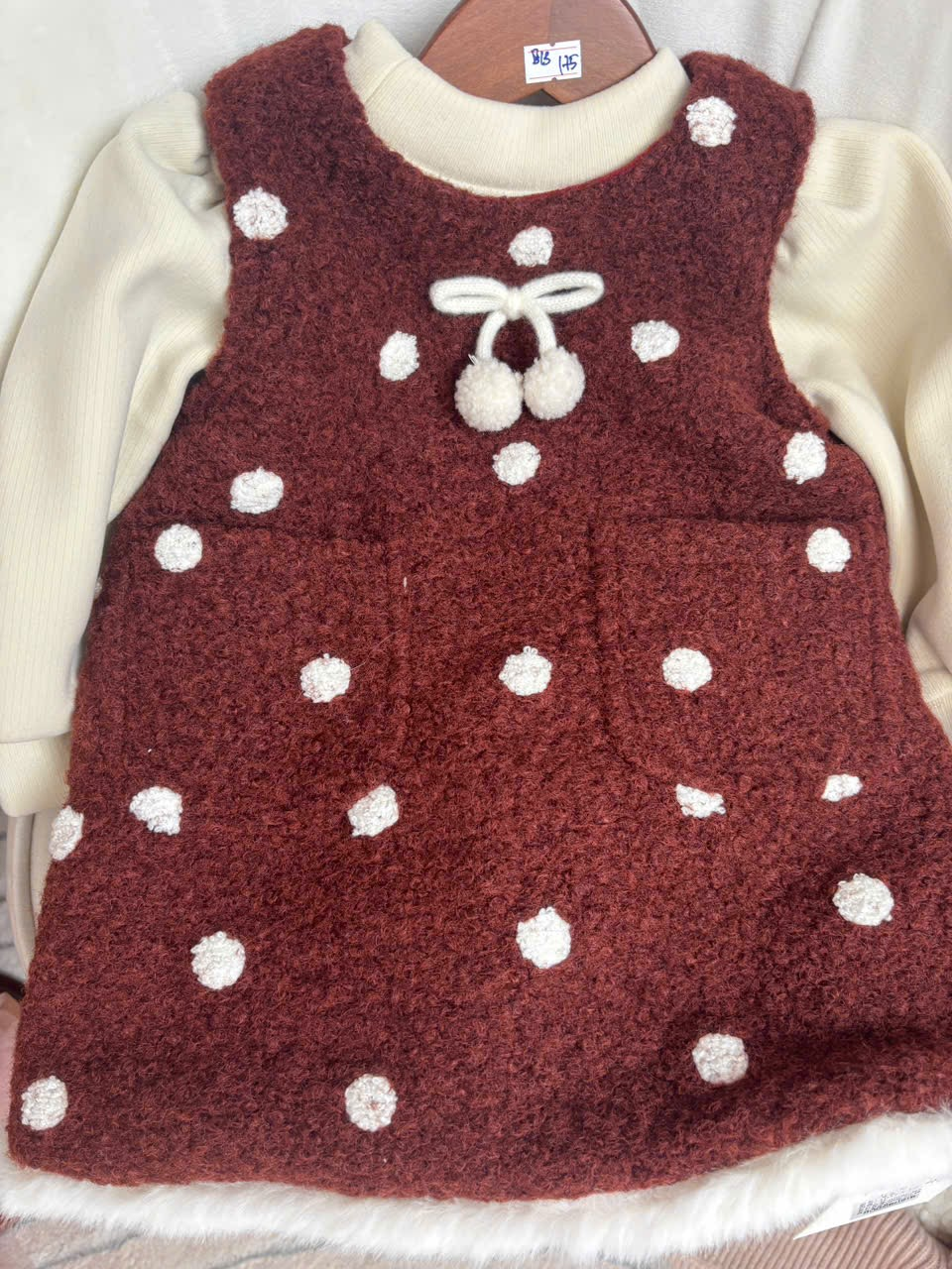 (V61) Váy dạ nơ chấm bi đỏ_thumbnail_0