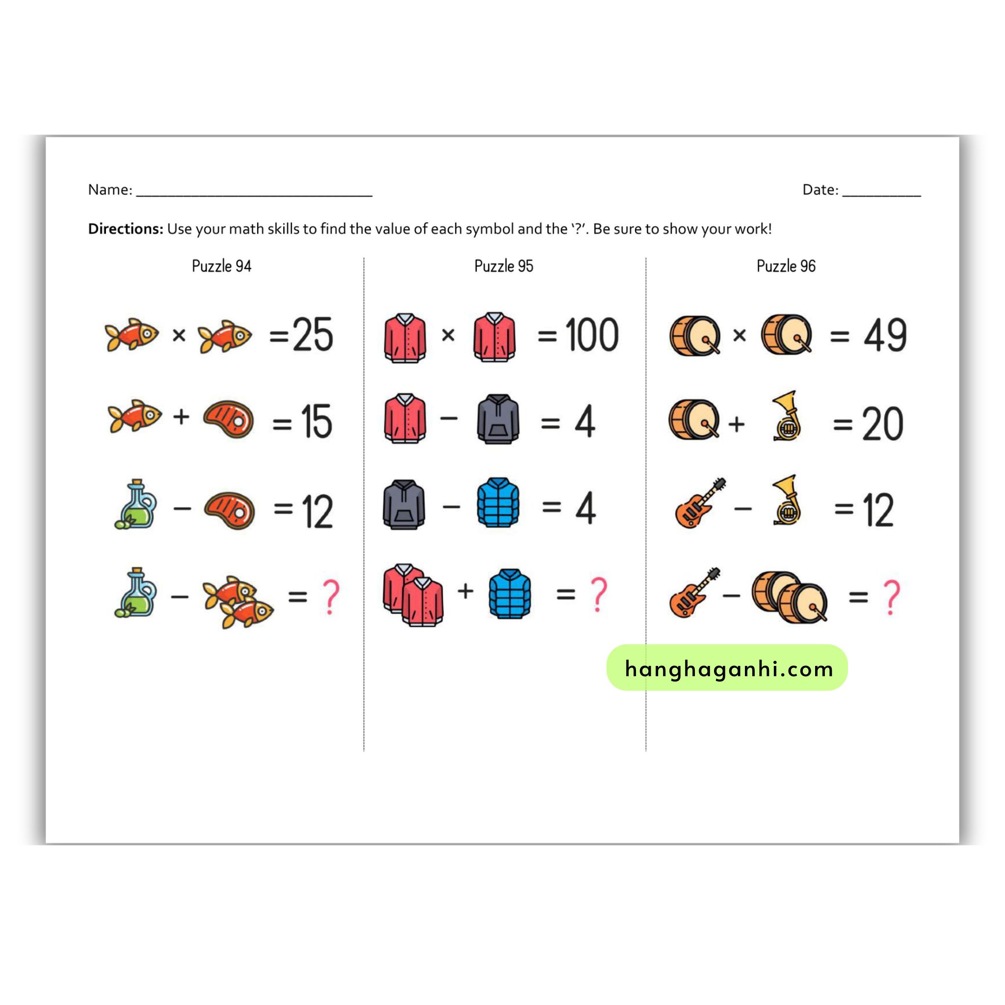 Math Puzzles for Smart Kids, Sách Toán tư duy hình ảnh Neurotrainer cho bé_thumbnail_8