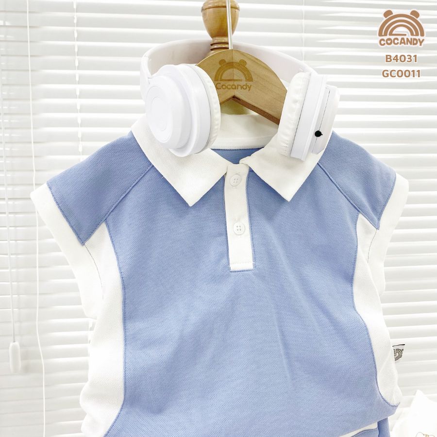 Bộ cộc XANH DƯƠNG cổ bẻ phối sườn trắng_thumbnail_3