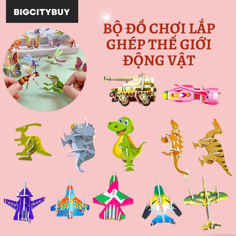 SET 5 Mô Hình Lắp Ráp Động Vật Xếp giấy_thumbnail_1