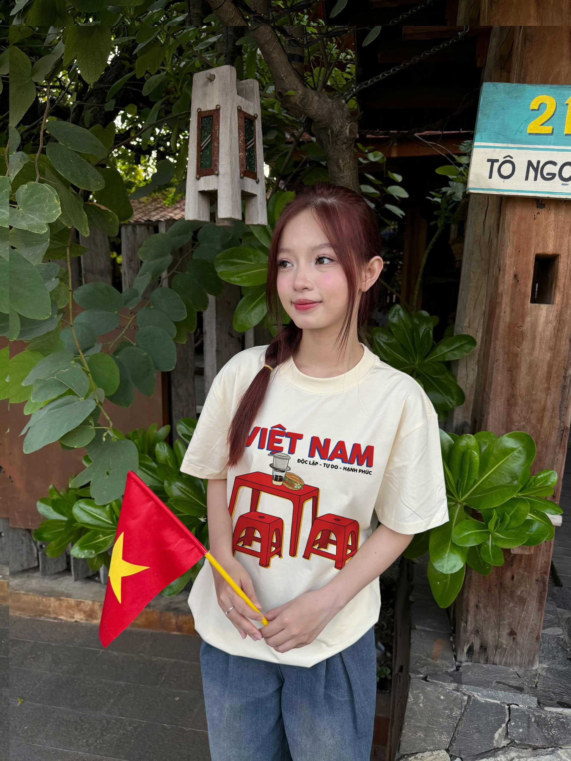 Áo thun nữ form rộng Việt Nam tôi yêu 2130 Miucho cổ tròn vải cotton 4c 220gsm thoáng mát in mix_thumbnail_4