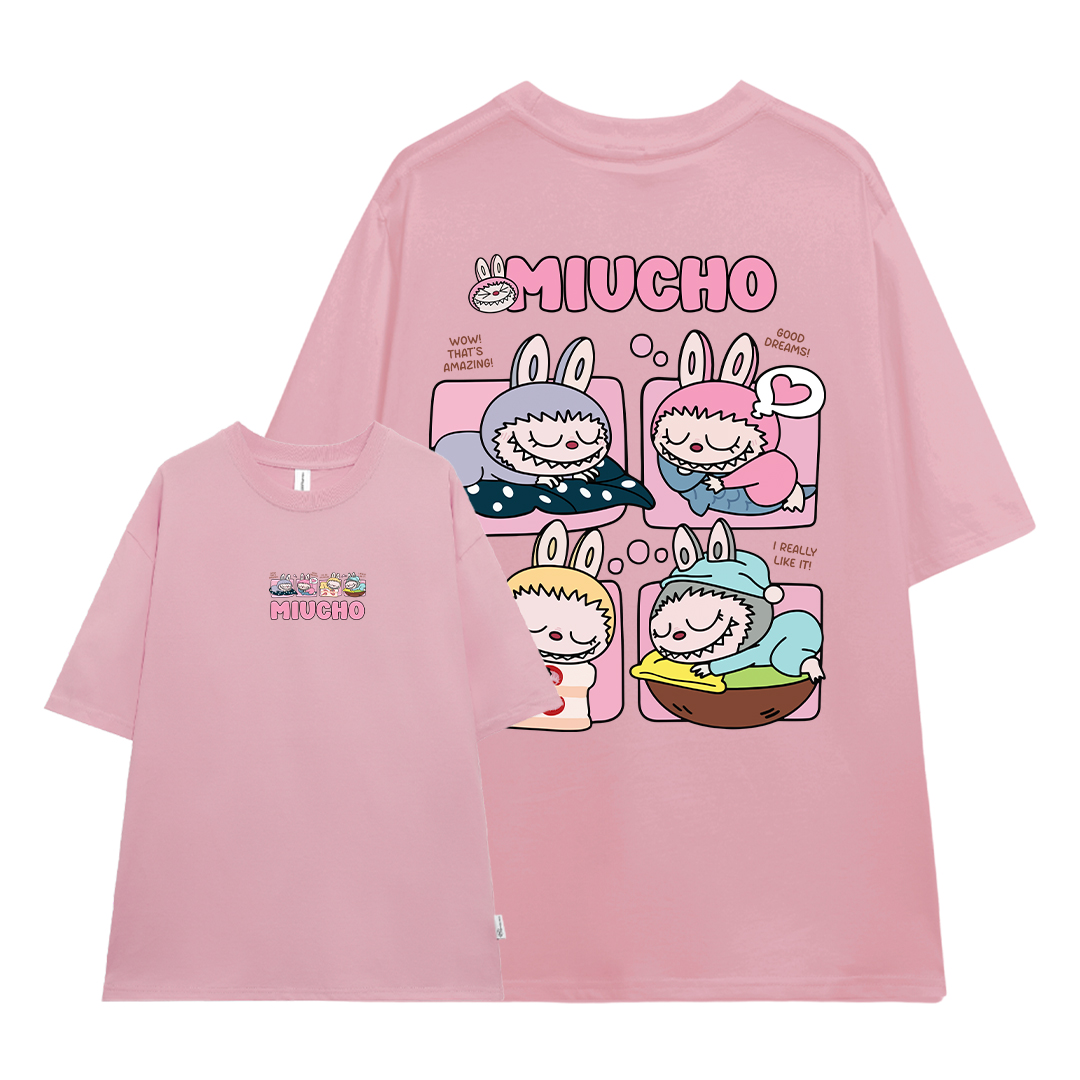 Áo thun labubu dễ thương nhiều màu ATD1316 Miucho cổ tròn vải cotton thoáng mát in mix_thumbnail_8