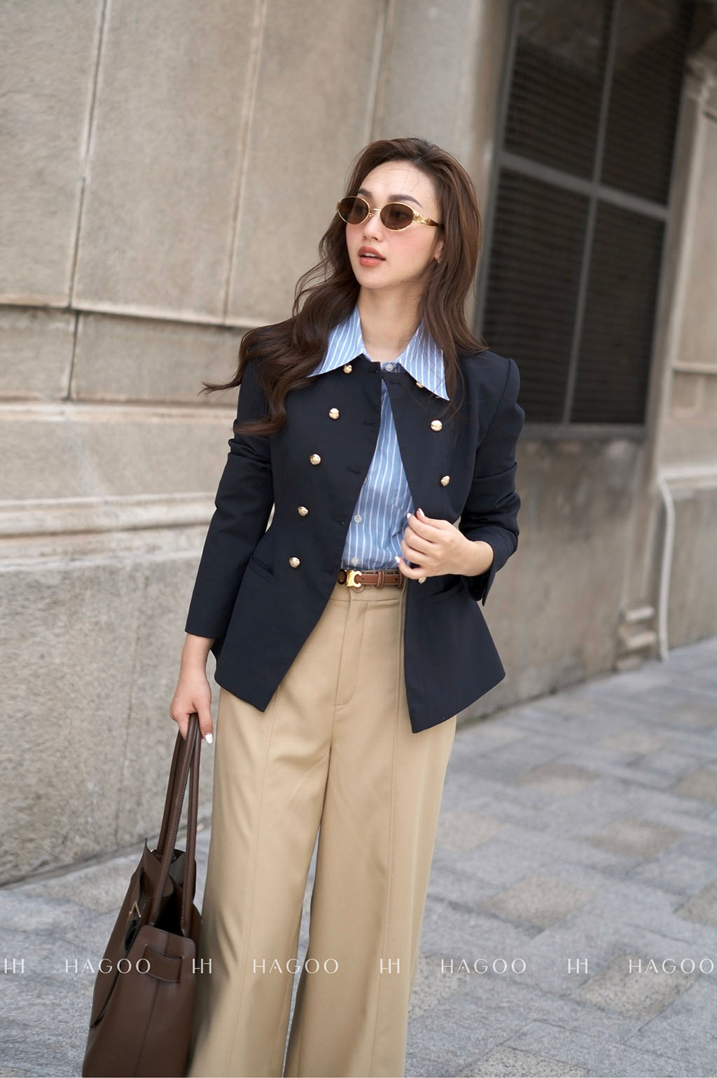 Blazer Aurora hai hàng khuy kim loại dáng ôm HAGOO Elite_thumbnail_4