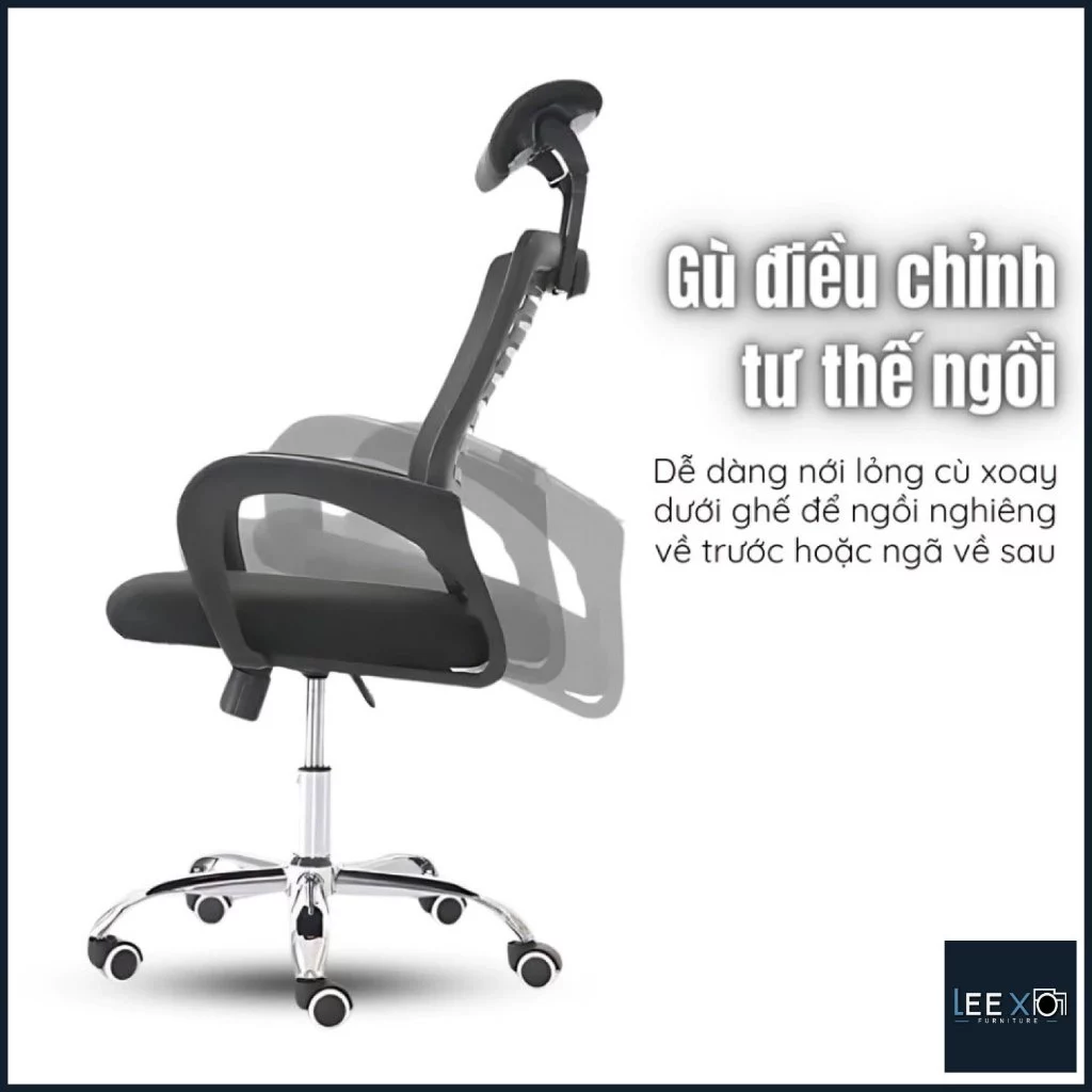Ghế Văn Phòng LX503 – Tựa Đầu Êm Ái, Lưng Xương Cá Thoáng Khí, Ngả Lưng Thư Giãn Bảo Vệ Cột Sống_thumbnail_5