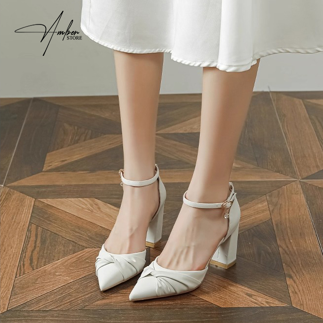 Giày Cao Gót Nữ Gót Vuông Bít Mũi Xoắn Nơ – CG18_thumbnail_6