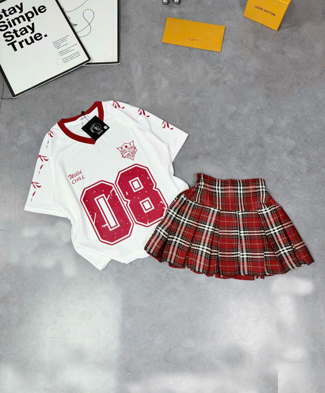 [G98] Set chân váy sọc caro số 08_thumbnail_1