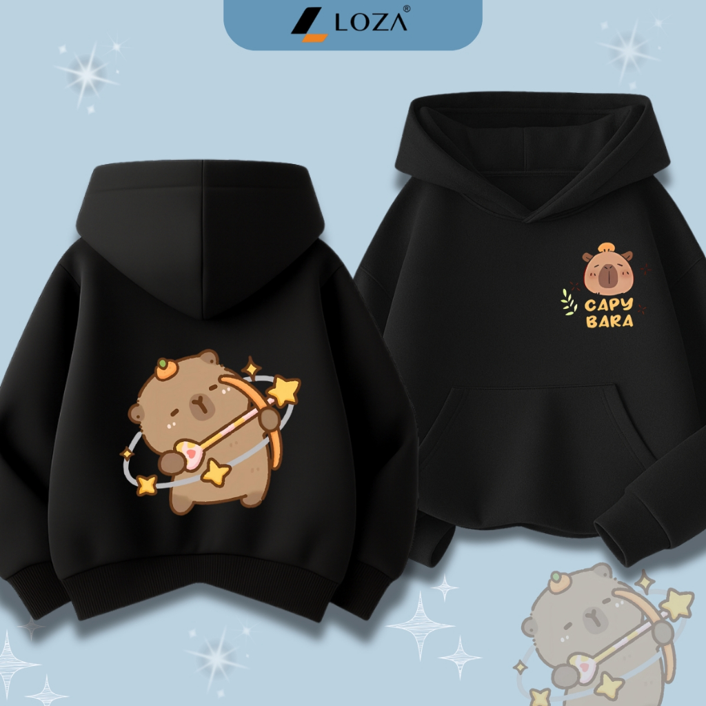 Áo Hoodie bé trai, be gái in hình Capypara - Loza Kids HN3392_thumbnail_1