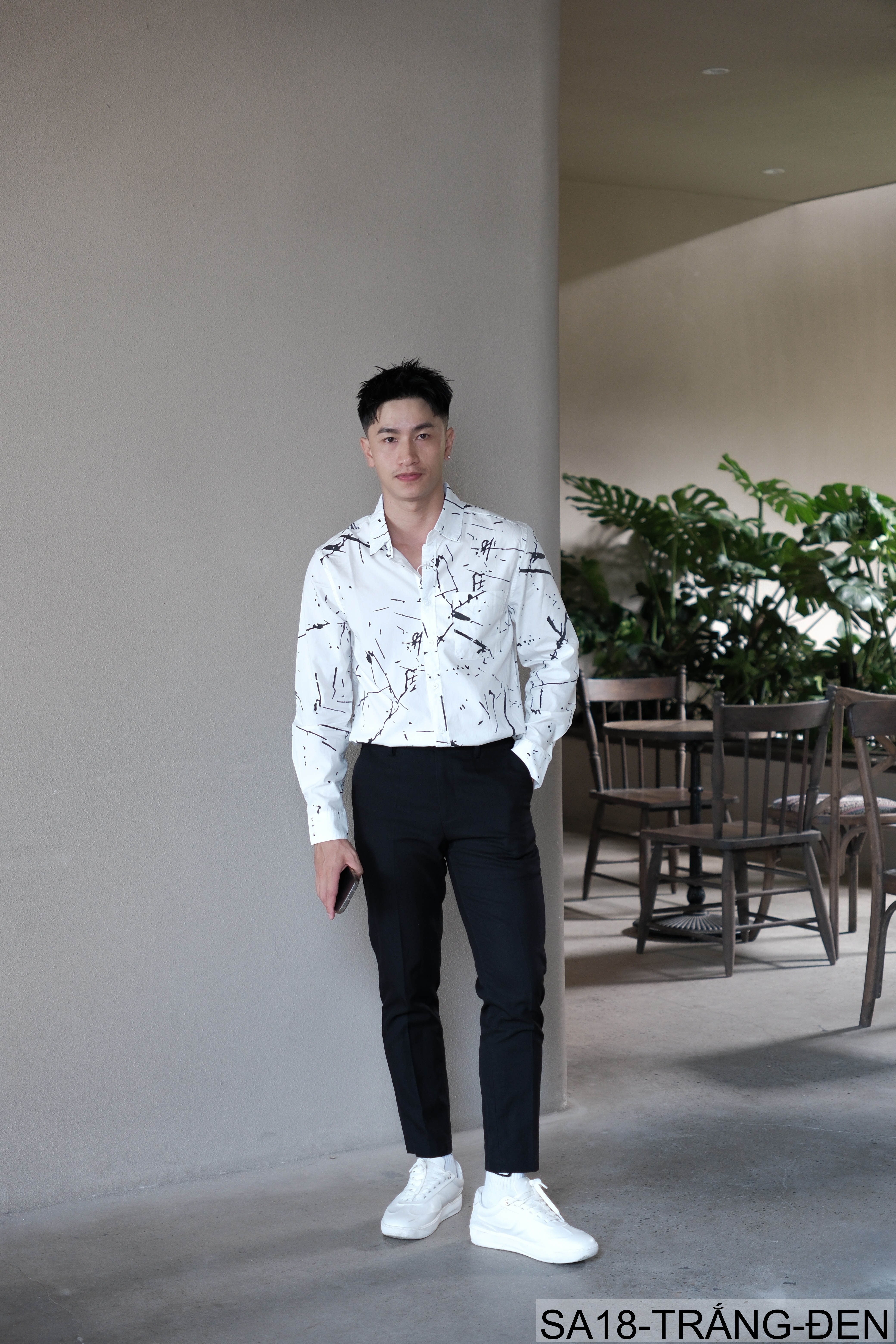 SA18 - Áo Sơ Mi Nam Tay Dài Phong Cách Nhật Bản In Hình Nghệ Thuật Dáng Rộng_thumbnail_2