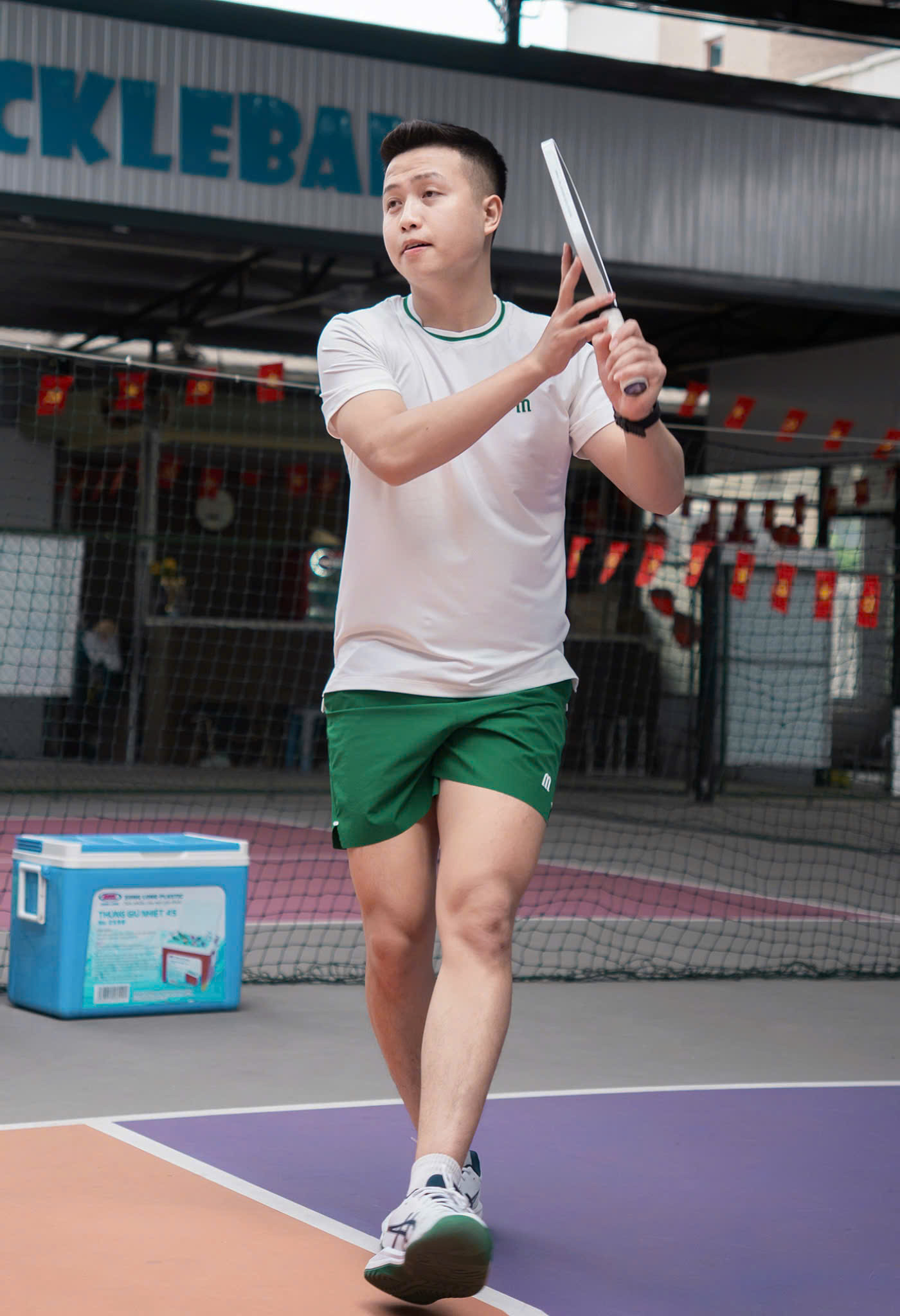 Áo thun thể thao nam chơi Pickleball/Tennis Green Line Manesti_thumbnail_12