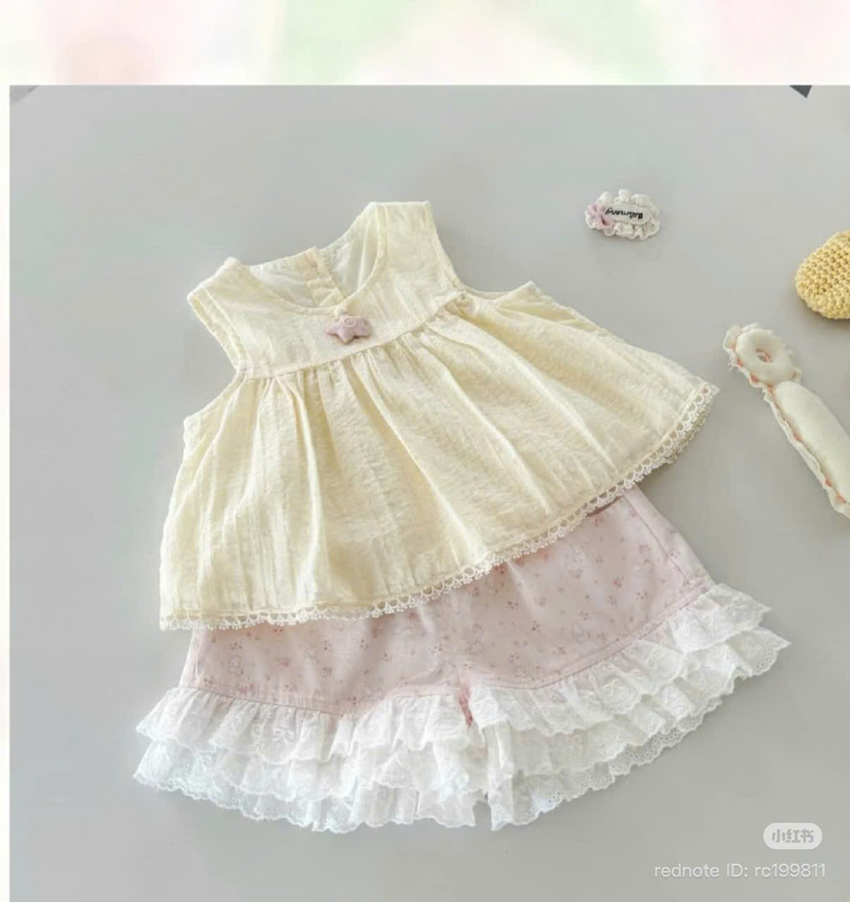 A80 - Quần hoa nhí ren gấu bèo hãng IYE (Sz80-100)