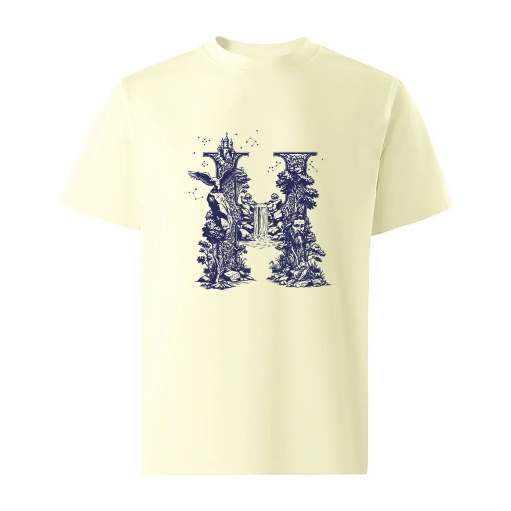 Áo phông nam form rộng Miucho Iconic vải cotton co giãn thoáng mát trẻ trung chữ cái H in kiểu 2753_thumbnail_10