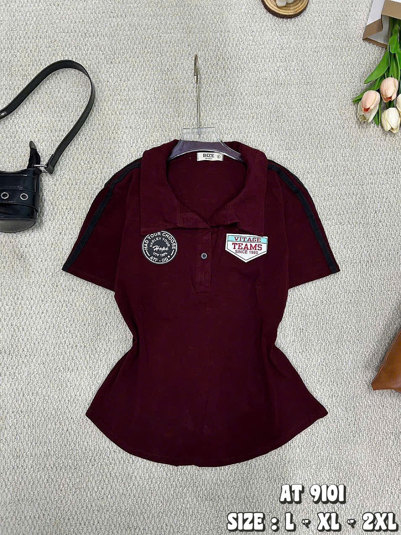 BIGSIZE - Áo thun cổ polo phối viền T-AT9101_thumbnail_3